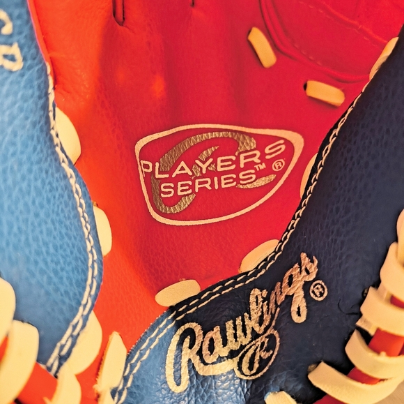 Rawlings Players Series Red White And Blue Kids T Ball Glove - Picture 5 of 6